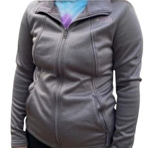 The North Face Gray Collared North Face Zip Up Fleece Jacket, Size M